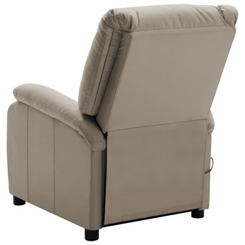 vidaXL Rozkładany fotel masujący, cappuccino, sztuczna skóra