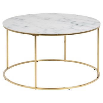 Marmurowy stolik glamour na złotej podstawie Bolton