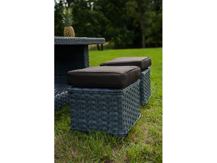 Komplet z technorattanu MAESTOSO szary Zestawy wypoczynkowe Zestawy modułowe Zawartość zestawu Sofa