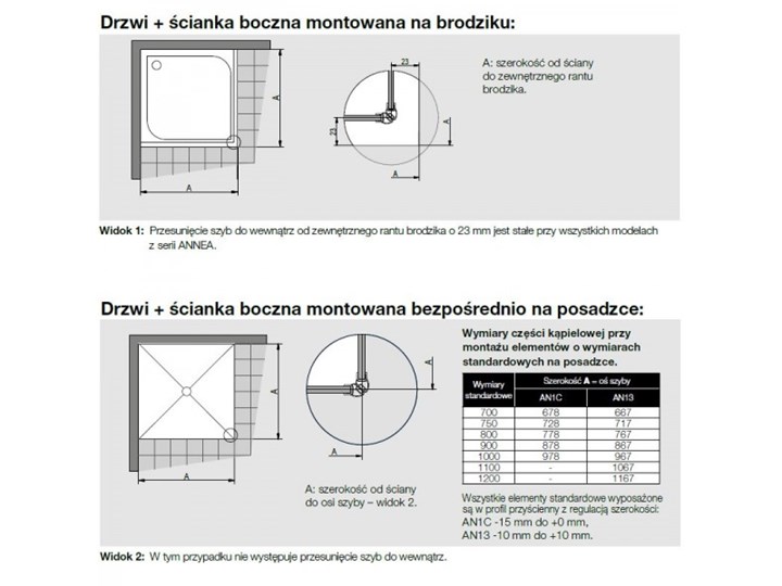 Sanswiss Annea kabina prysznicowa prostokątna 90x75 cm lewa AN1CG09005007+ANT07505007 Wysokość 200 cm Przyścienna Szerokość 90 cm Narożna Kategoria Kabiny prysznicowe