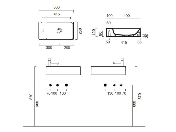 Catalano Zero umywalka 50 cm czarny mat 15025VENS Podwieszane Szkło Ceramika Kategoria Umywalki