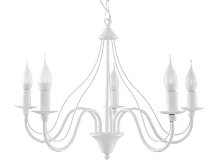 SOLLUX Klasyczna Lampa Wisząca Świece Żyrandol MINERWA 5 Biały Stal Metal Styl Vintage