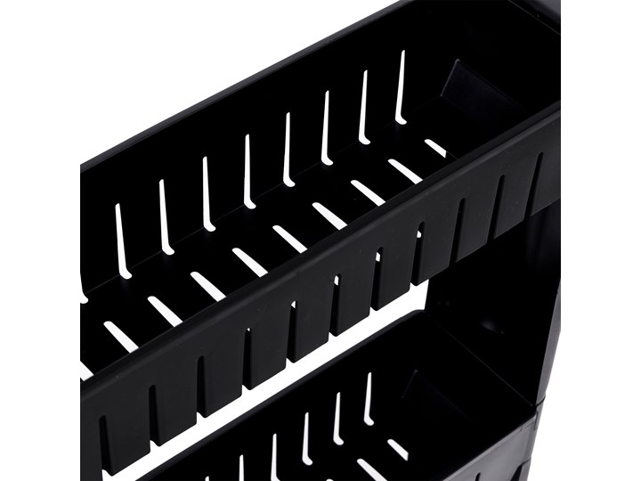 Szafka mobilna na kółkach 5 poziomów czarna Regał Kolor Czarny Kategoria Szafki kuchenne
