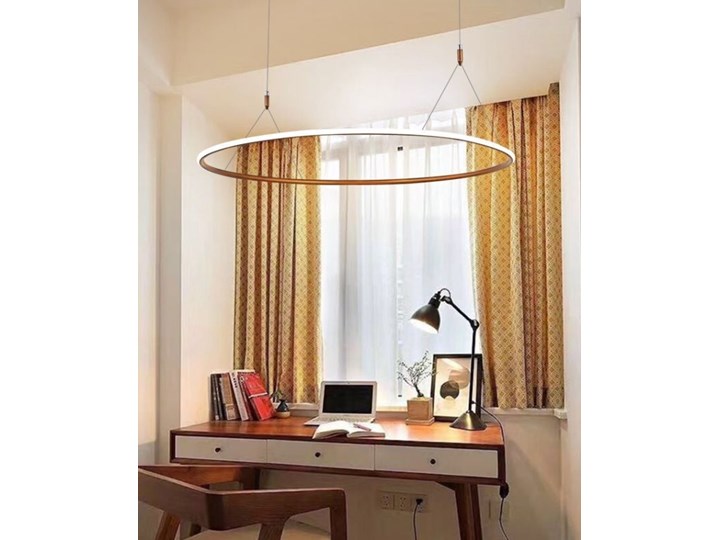 MCODO :: Nowoczesna lampa sufitowa led Milano w kolorze miedzianym o mocy 40W 4000K Metal Ilość źródeł światła 1 źródło Tworzywo sztuczne Styl Klasyczny