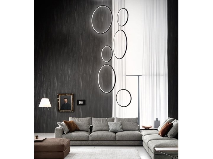 MCODO :: Designerska lampa led LEDVISION H czarna 130W z ciepłą barwą 3000K Lampa z kloszem Tworzywo sztuczne Styl Nowoczesny