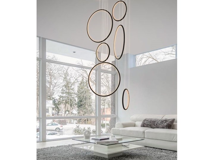 MCODO :: Designerska lampa led LEDVISION H czarna 130W z ciepłą barwą 3000K Lampa z kloszem Tworzywo sztuczne Styl Nowoczesny