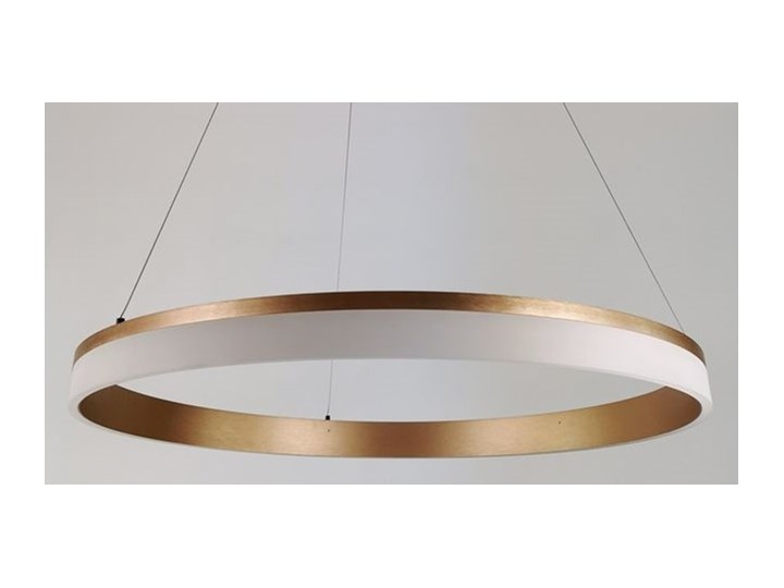 MCODO :: Nowoczesna lampa led Saturn 48W w kolorze złotym 80cm barwa ciepła 2700K Tworzywo sztuczne Styl Nowoczesny Metal Pomieszczenie Salon