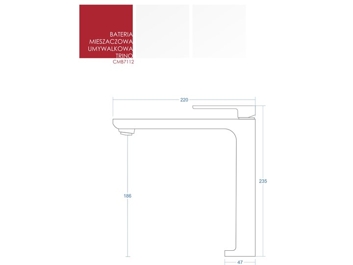 Bateria umywalkowa Corsan CMB7112CH Trino Wykończenie Chrom Bateria stojąca Kolor Srebrny