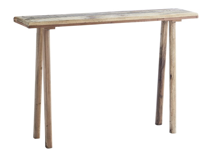 KONSOLA DREWNIANA MADAM STOLTZ 105x25x70 cm Wysokość 105 cm Drewno Pomieszczenie Przedpokój Szerokość 105 cm Z samym blatem Głębokość 25 cm Rodzaj nóg Nogi proste