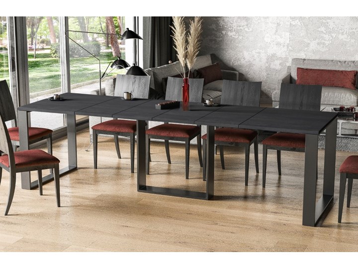 Stół Borys 250 rozkładany od 130 do 250 cm Długość 80 cm Drewno Metal Styl Industrialny Płyta MDF Długość 130 cm Pomieszczenie Stoły do jadalni