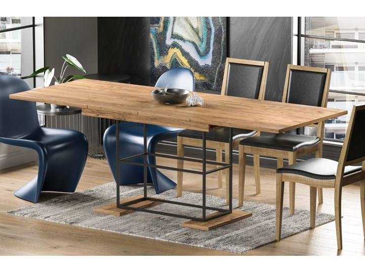 Stół Gani 210 rozkładany od 130 do 210 cm Płyta MDF Drewno Długość 80 cm Długość 130 cm Szerokość 80 cm Metal Rozkładanie Rozkładane Styl Nowoczesny
