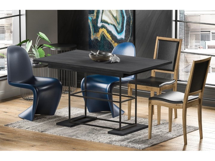 Stół Gani 210 rozkładany od 130 do 210 cm Płyta MDF Rozkładanie Rozkładane Szerokość 80 cm Długość 80 cm Drewno Metal Długość 130 cm Styl Nowoczesny