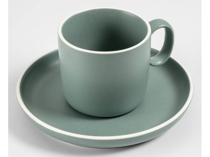 Filiżanka do kawy ze spodkiem Shun porcelanowy zielony Kolor Biały Porcelana Filiżanka do herbaty Filiżanka ze spodkiem Kategoria Filiżanki