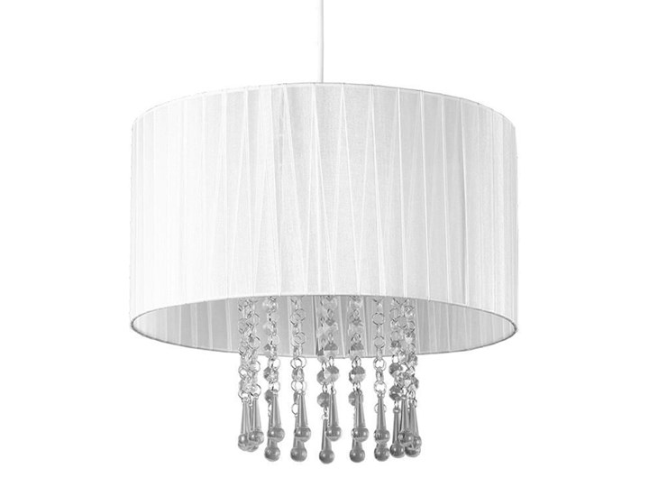 Lampa wisząca w stylu glamour E419-Wenez - biały Styl Nowoczesny Lampa z kryształkami Lampa z abażurem Metal Tkanina Kolor Szary