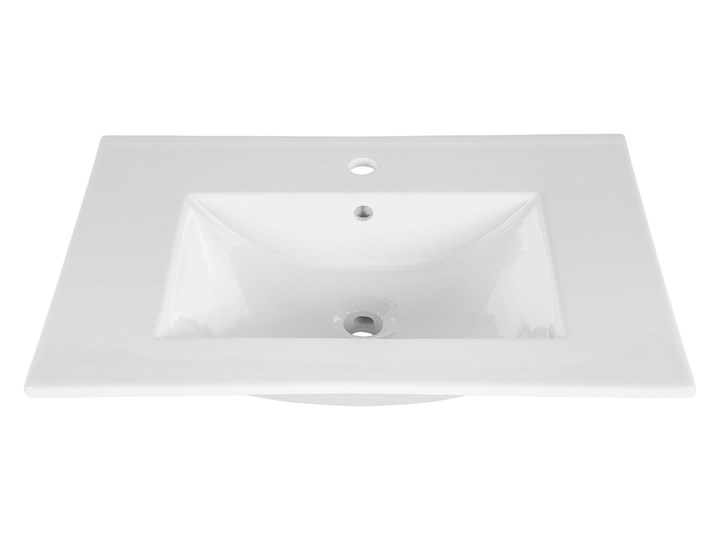 Ceramiczna umywalka meblowa Rutica 80 cm - Biała Meblowe Prostokątne Ceramika Kolor Biały