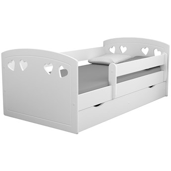 Łóżko dla dziewczynki z barierką Nolia 2X 80x160 - białe