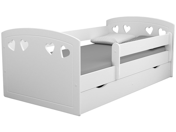 Łóżko dla dziewczynki z barierką Nolia 2X 80x160 - białe Płyta meblowa Drewno Płyta MDF Metal Kolor Biały