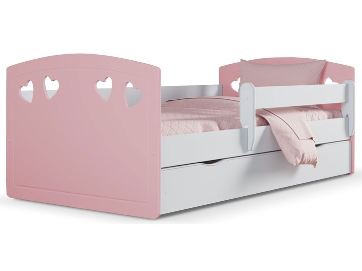 Łóżko dla dziewczynki z materacem Nolia 3X 80x140 - pudrowy róż