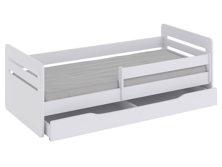 Łóżko dla dziecka z materacem Candy 2X 80x140 - białe Metal Płyta meblowa Drewno Kolor Biały Płyta MDF Kategoria Łóżka dla dzieci