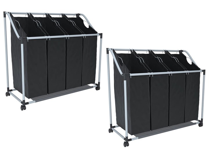 Komplet sortowników na pranie Trinny 3X - 2 szt. Metal Kategoria Tkanina Kolor Czarny