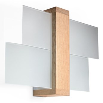 Szklany kinkiet E719-Feniko - naturalne drewno