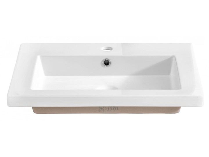 Prostokątna umywalka ceramiczna Vermona 60 CM - Biała Wpuszczane Prostokątne Kolor Biały Ceramika Kategoria Umywalki