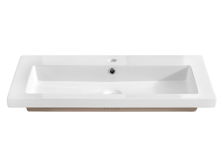 Prostokątna umywalka ceramiczna Vermona 80 CM - Biała Prostokątne Wpuszczane Ceramika Kolor Biały