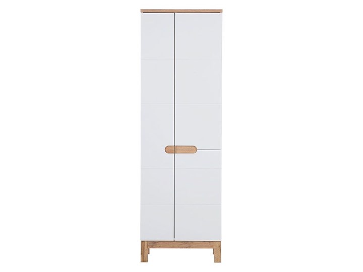 Szafka łazienkowa z miejscem na mopa Marsylia 9X - Biały połysk Szerokość 60 cm Stojące Wysokość 187 cm Szafki Kolor Szary