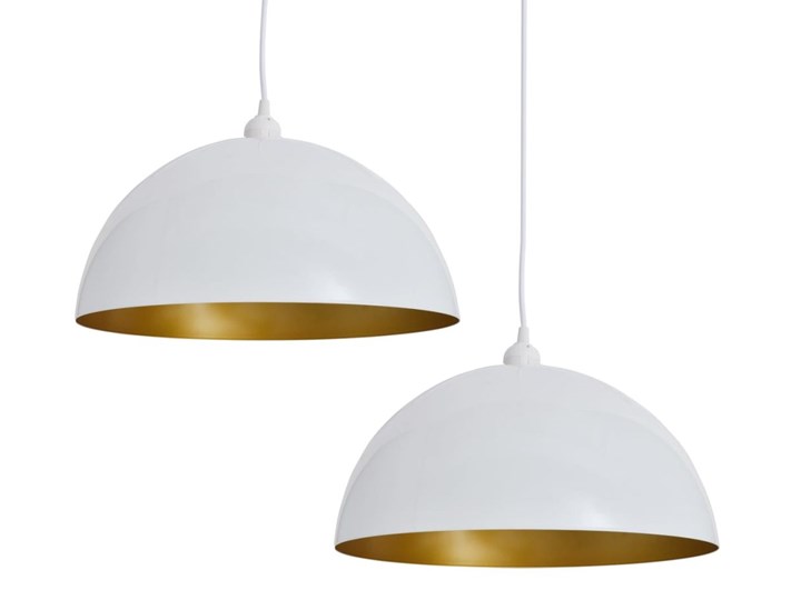 Białe regulowane lampy wiszące 2 sztuki - E985-Noris Kolor Brązowy Metal Lampa z kloszem Styl Skandynawski