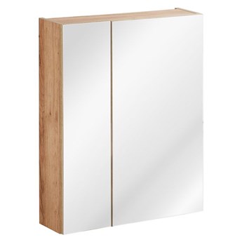 Podwieszana szafka łazienkowa z lustrem - Malta 5X Dąb 60 cm