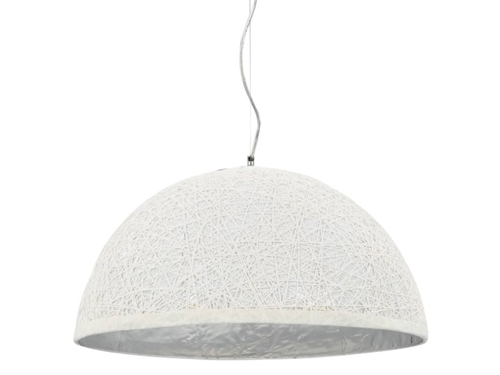 Biało-srebrna lampa wisząca w stylu skandynawskim - EX110-Melita Lampa z kloszem Tkanina Kategoria Lampy wiszące