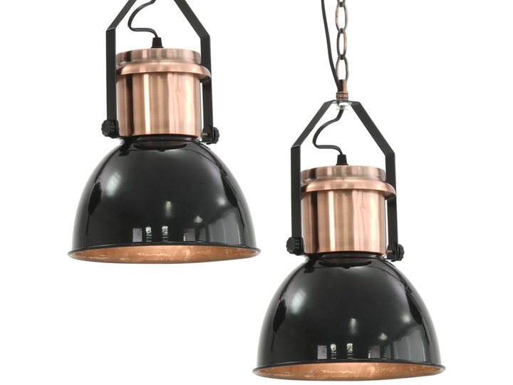 Czarna lampa wisząca w stylu loftowym 2 sztuki - EX156-Nilos Kategoria Lampy wiszące Metal Lampa z kloszem Kolor Czarny