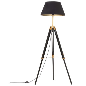 Czarno-złota drewniana lampa podłogowa trójnóg - EX199-Nostra