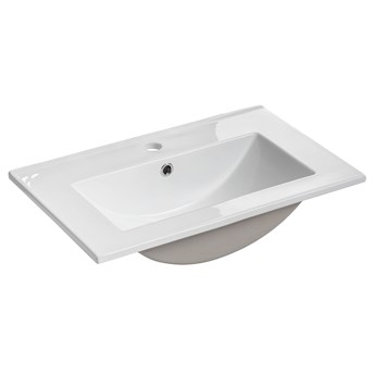 Biała prostokatna ceramiczna umywalka - Ravos 60 cm