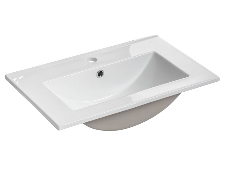 Biała prostokatna ceramiczna umywalka - Ravos 60 cm Kwadratowe Meblowe Kolor Biały Szerokość 62 cm Ceramika Kategoria Umywalki