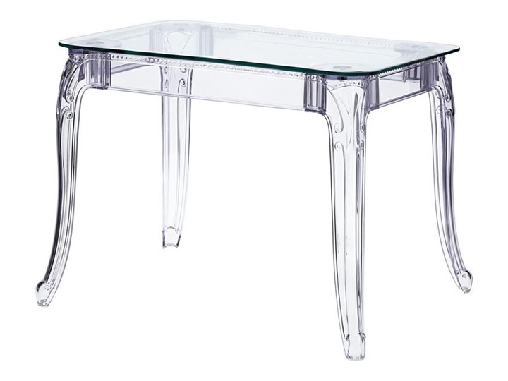 Transparentny stół prostokątny - Immel Długość 120 cm  Pomieszczenie Stoły do salonu Tworzywo sztuczne Wysokość 74 cm Rozkładanie