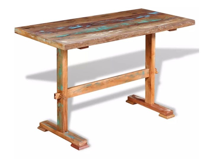 Wielokolorowy stół z litego drewna z odzysku – Tracy Drewno Długość 120 cm  Pomieszczenie Stoły do jadalni Wysokość 78 cm Szerokość 58 cm Kategoria Stoły kuchenne