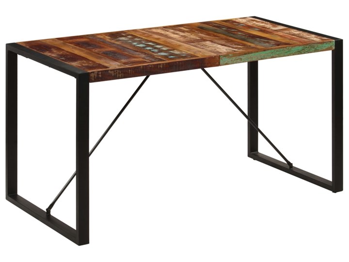 Wielokolorowy stół industrialny 70x140 – Veriz 2X Wysokość 75 cm Drewno Długość 70 cm Długość 140 cm Szerokość 70 cm Stal Kolor Brązowy