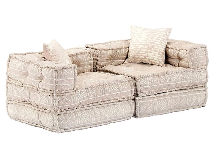 Dwuosobowa beżowa sofa modułowa - Demri 3D Typ Gładkie Szerokość 70 cm Modułowe Rozkładanie Rozkładana