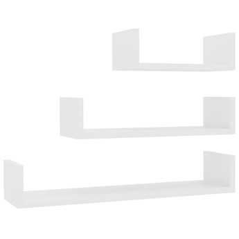 Zestaw białych półek ściennych z połyskiem - Baffic 3X