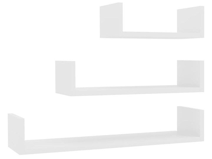 Zestaw białych półek ściennych z połyskiem - Baffic 3X Kategoria Półki