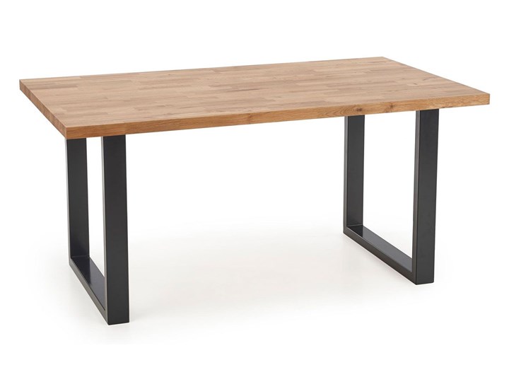 Nowoczesny stół z drewna dębowego Berkel 2X 160 - dąb Drewno Stal Wysokość 76 cm Styl Minimalistyczny