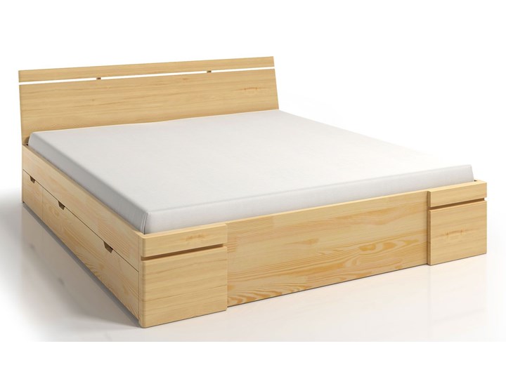 Drewniane łóżko z szufladami Ventos 5X - 5 ROZMIARÓW Łóżko drewniane Rozmiar materaca 120x200 cm