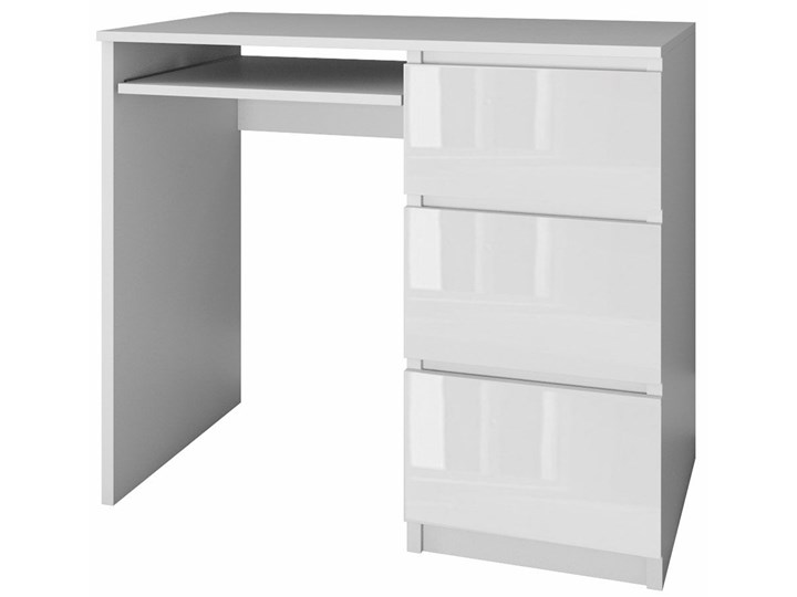 Młodzieżowe biurko prawostronne Blanco 3X - biały połysk Szerokość 51 cm Szerokość 98 cm Styl Skandynawski