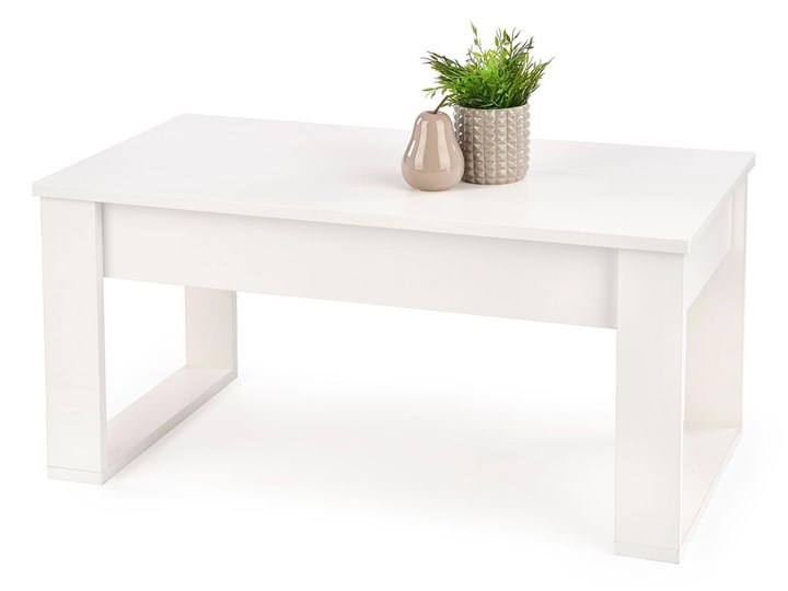 Prostokątna ława z szufladami Salva - biała Styl Minimalistyczny Wysokość 52 cm Kolor Biały