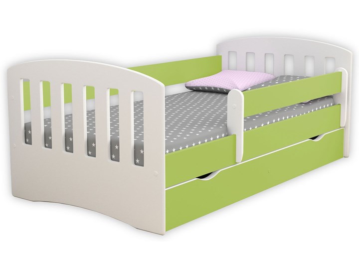 Łóżko dziecięce z szufladą i materacem Pinokio 2X 80x140 - zielone