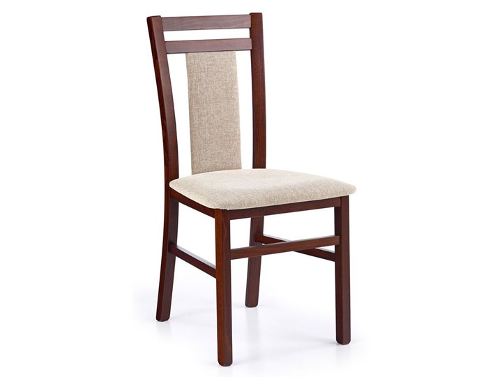 Drewniane krzesło tapicerowane Thomas - Ciemny orzech Drewno Szerokość 45 cm Tkanina Kategoria Krzesła kuchenne Wysokość 90 cm Kolor Brązowy