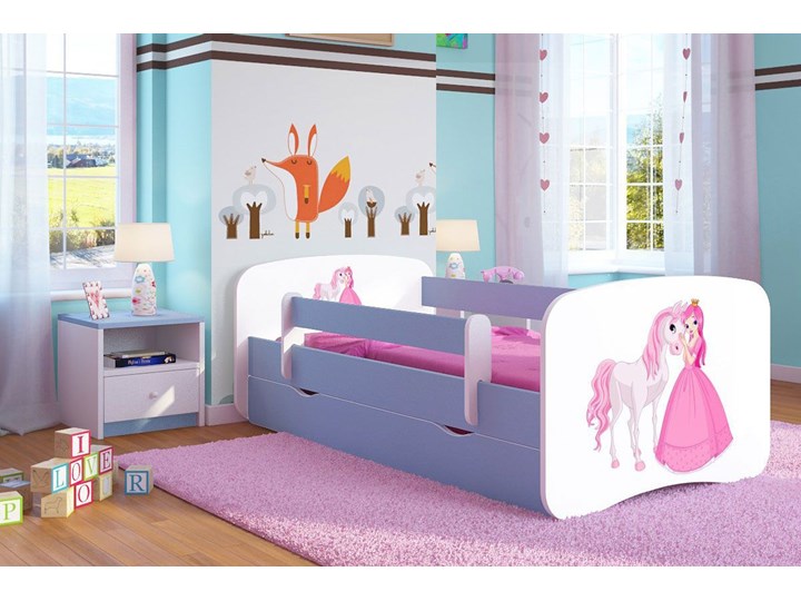 Łóżko dla dziecka z barierką Happy 2X mix 70x140 - niebieskie Rozmiar materaca 70x140 cm Kategoria Łóżka dla dzieci