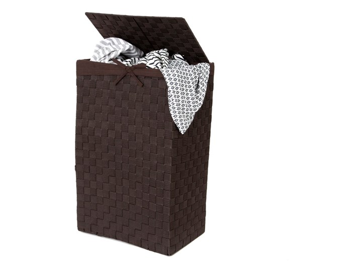 Brązowy kosz na pranie z pokrywką Compactor Laundry Basket Linen, wys. 60 cm