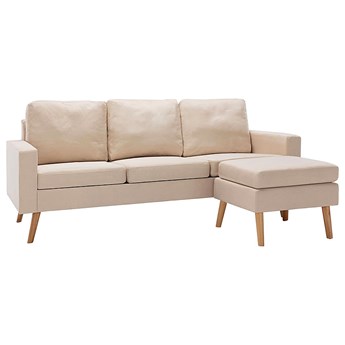 3-osobowa kremowa sofa z podnóżkiem - Eroa 4Q